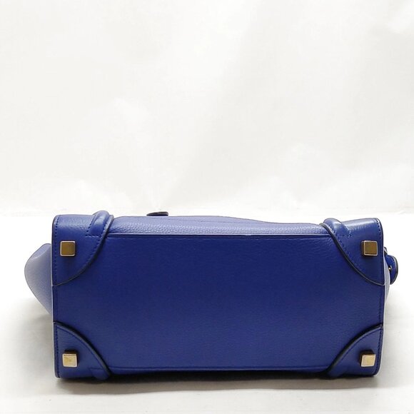 CELINE Hand Bag Navy Blue Leather mon808-100625 - Picture 8 of 16